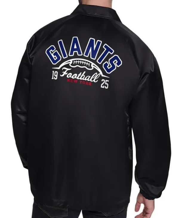 NY Giants Retro Logo Coaches Jacket back webp