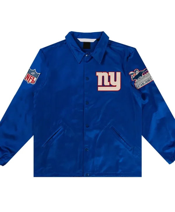 NY Giants Royal Satin Windbreaker webp