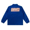 NY Giants Royal Satin Windbreaker back webp