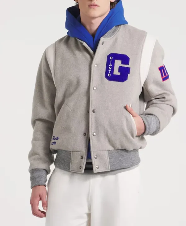 NY Giants Teddy Varsity Wool Jacket webp