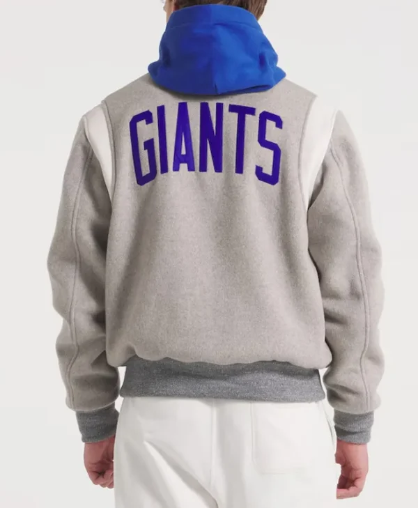NY Giants Teddy Varsity Wool Jacket back webp