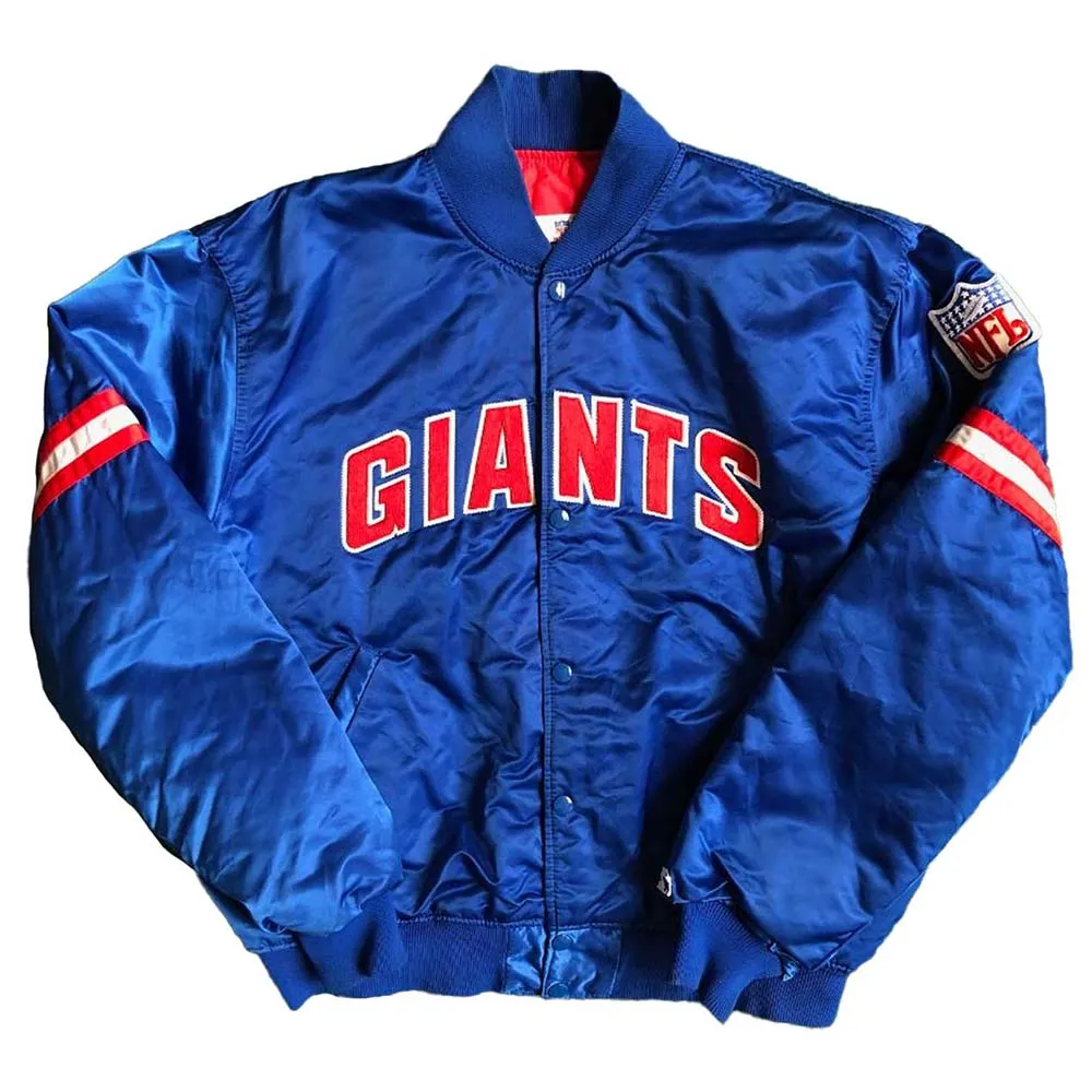 New York Giants 90s Bomber Blue Jacket webp