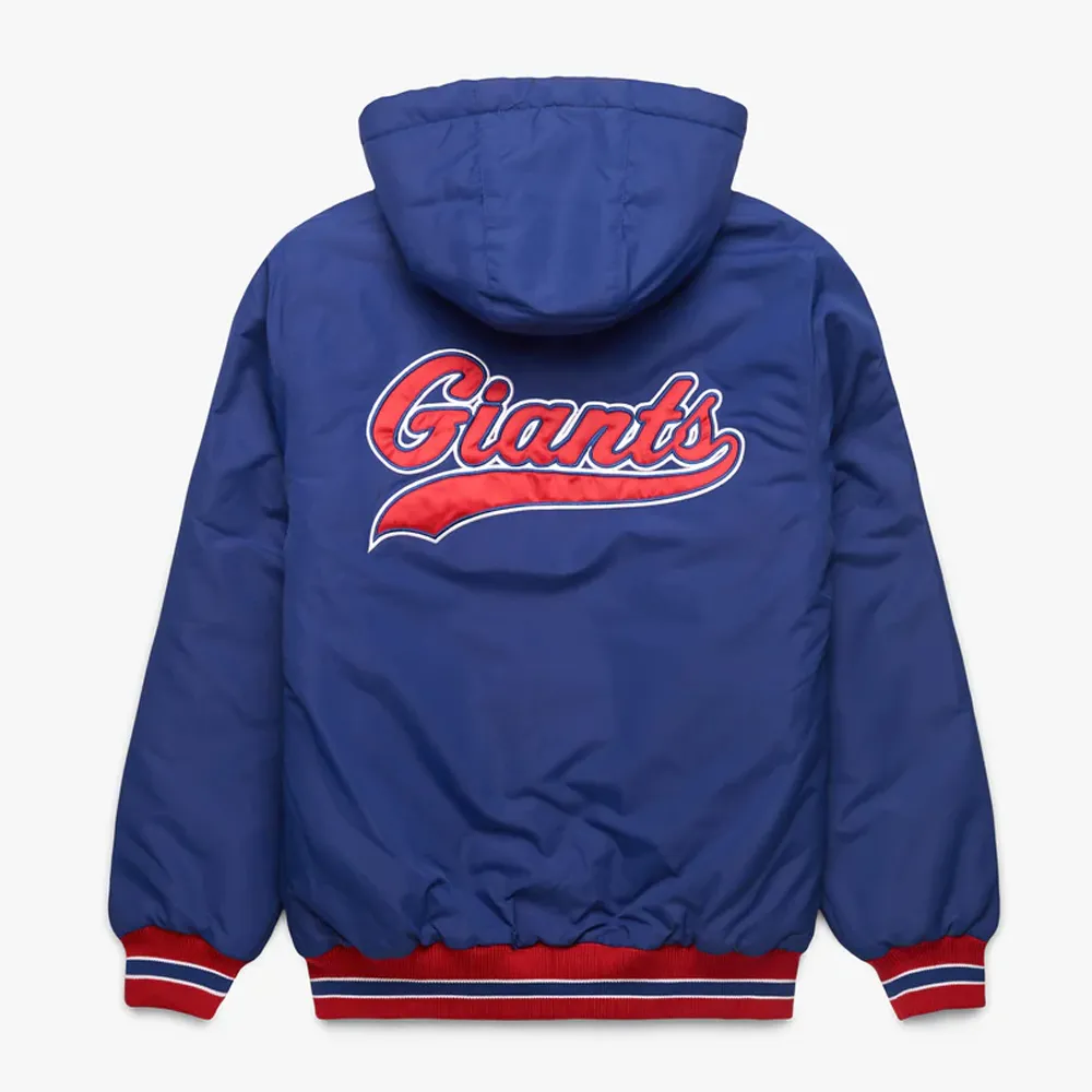 New York Giants Blue Hooded Jacket back webp