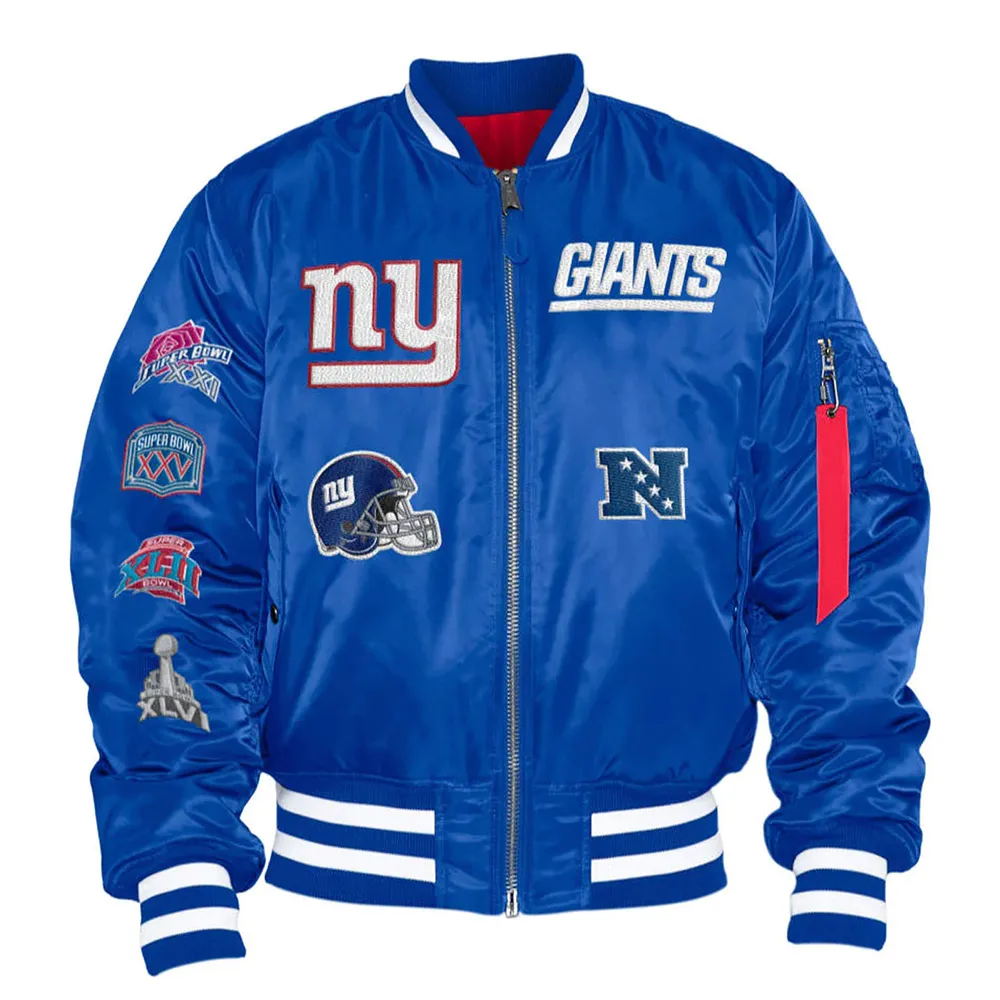 New York Giants Bomber MA 1 Jacket webp