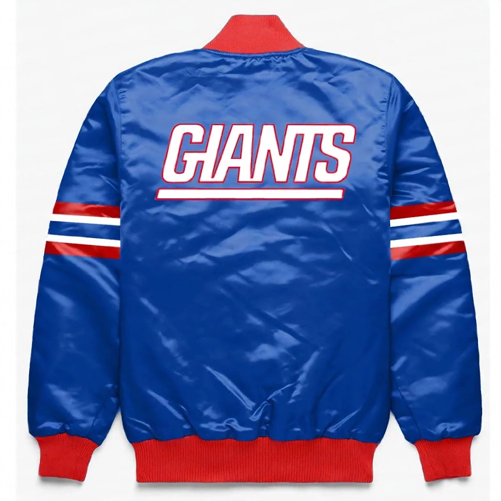 New York Giants Button Down Royal Jacket back webp