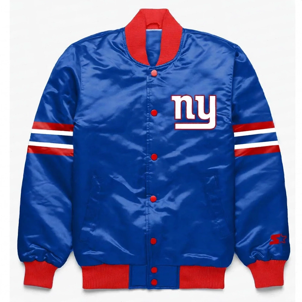 New York Giants Button Down Royal Jacket webp