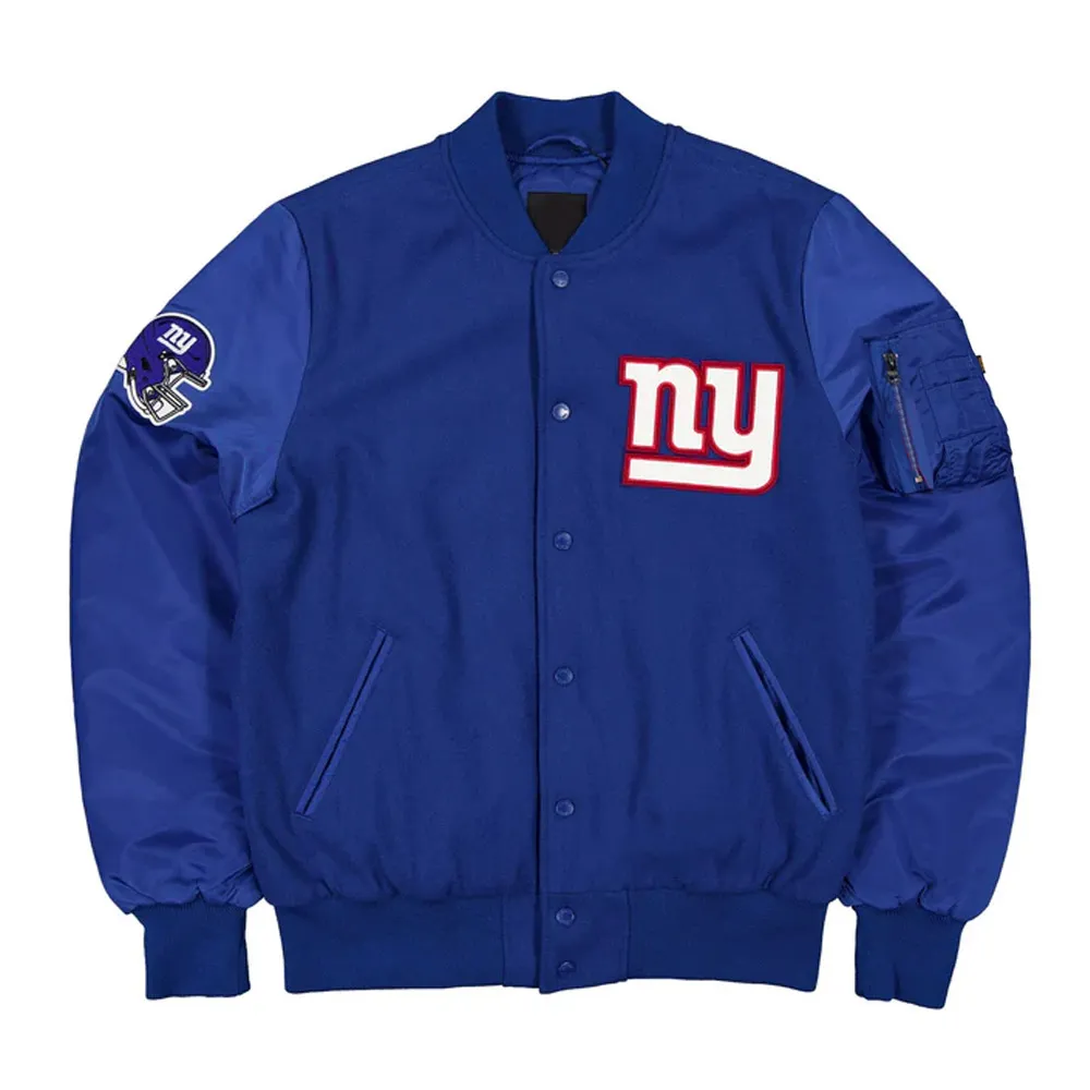 New York Giants MA 1 Historic Varsity Jacket webp