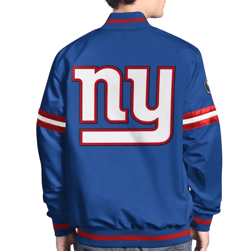New York Giants Scout Varsity Satin Jacket back webp