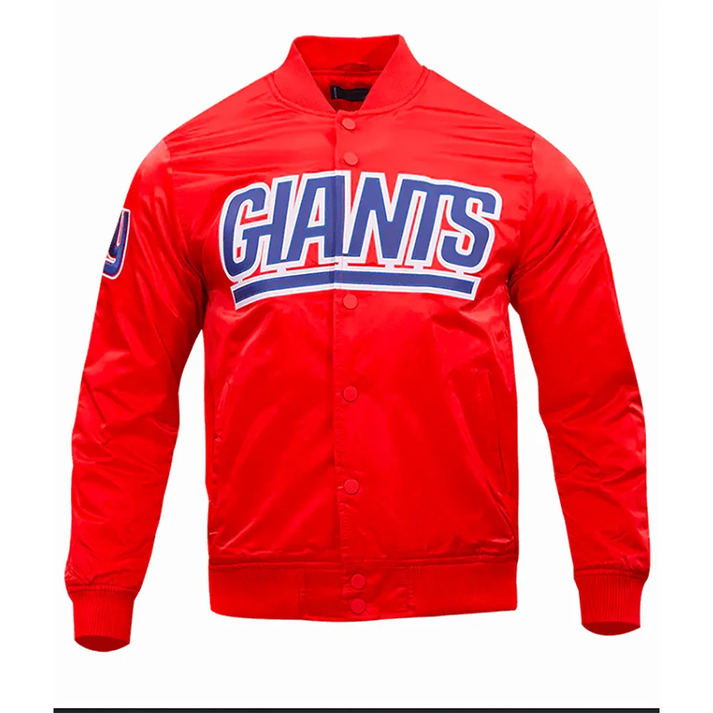 New York Giants Wordmark Satin Jacket webp