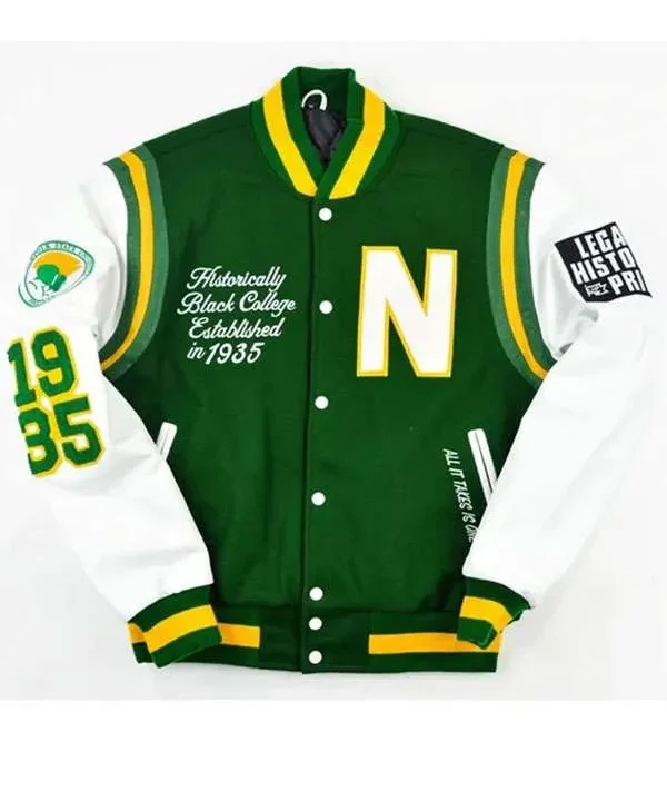 Norfolk State University Green Letterman Varsity Jacket