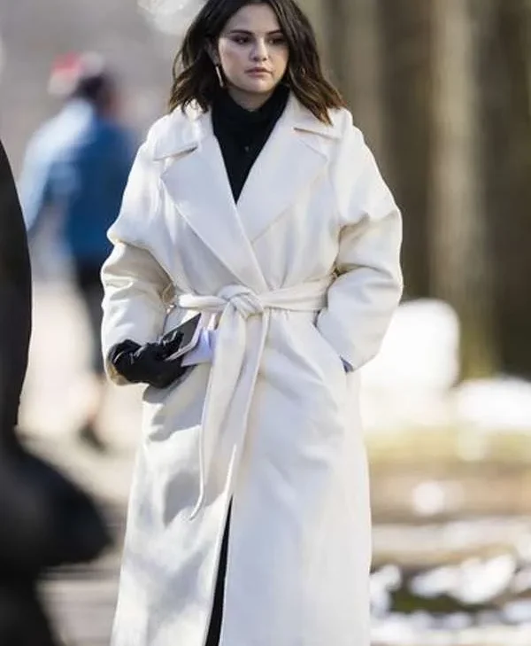 Only Murders in the Building 2023 Selena Gomez White Wool Coat