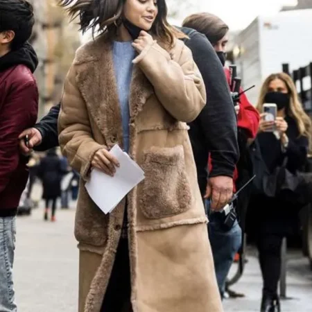 Only Murders in the Building Mabel Mora Brown Suede Leather Coat
