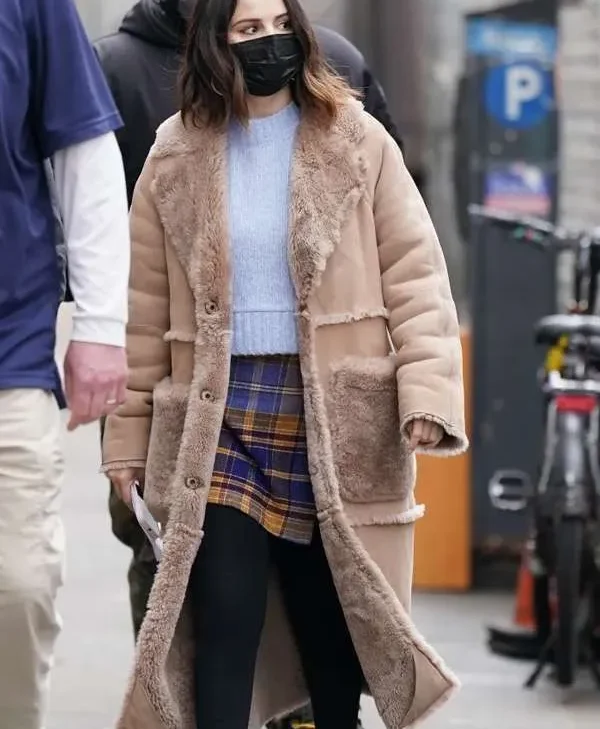 Only Murders in the Building Mabel Mora Brown Suede Leather Trench Coat