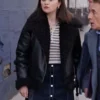 Only Murders in the Building S04 Mabel Mora Black Shearling Leather Jacket