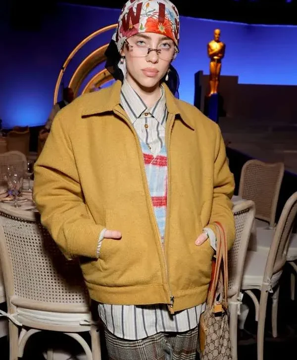 Oscars 96th Luncheon Billie Eilish Yellow Wool Jacket