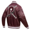Philadelphia Phillies Mashup Full Snap Satin Varsity Jacket Wine 4
