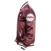 Philadelphia Phillies Mashup Full Snap Satin Varsity Jacket Wine 6