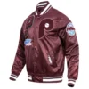 Philadelphia Phillies Mashup Full Snap Satin Varsity Jacket Wine 7