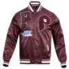 Philadelphia Phillies Mashup Full Snap Satin Varsity Jacket Wine 8