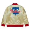 Philadelphia Phillies Team OG 2 0 Full Zip Satin Varsity Jacket Gold 2