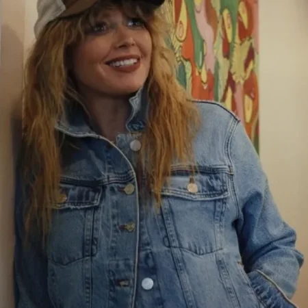 Poker Face 2023 Natasha Lyonne Blue Denim Jacket webp