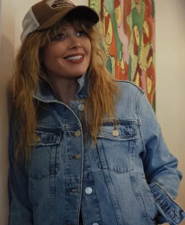 Poker Face 2023 Natasha Lyonne Blue Denim Jacket webp