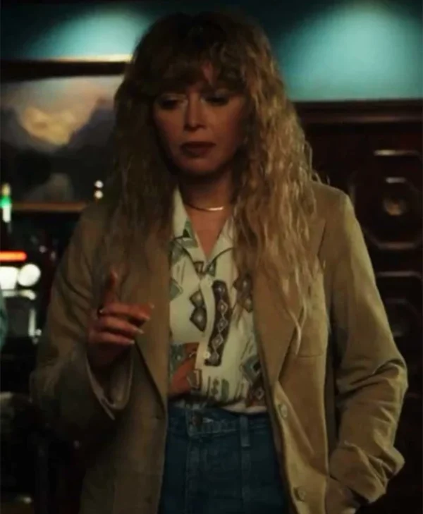 Poker Face 2023 Natasha Lyonne Brown Coat front webp
