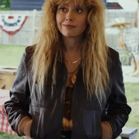 Poker Face 2023 Natasha Lyonne Leather Jacket front webp