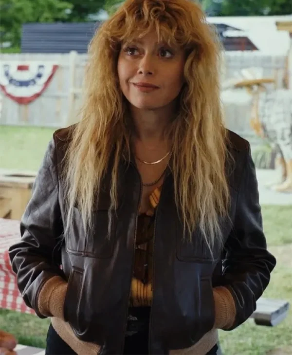 Poker Face 2023 Natasha Lyonne Leather Jacket front webp