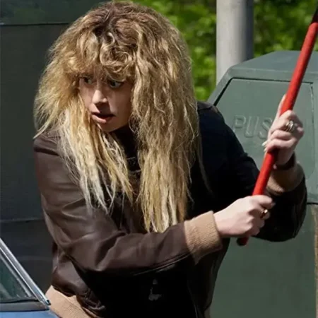 Poker Face 2023 Natasha Lyonne Leather Jacket left webp