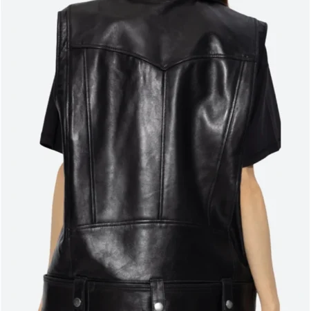 Poker Face 2023 Ruby Ruin Black Leather Vest back webp
