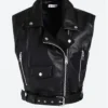 Poker Face 2023 Ruby Ruin Black Leather Vest front webp