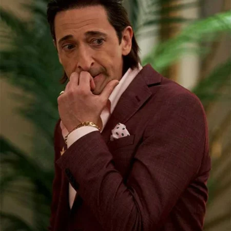 Poker Face 2023 Sterling Frost Jr Maroon Blazer leftt webp