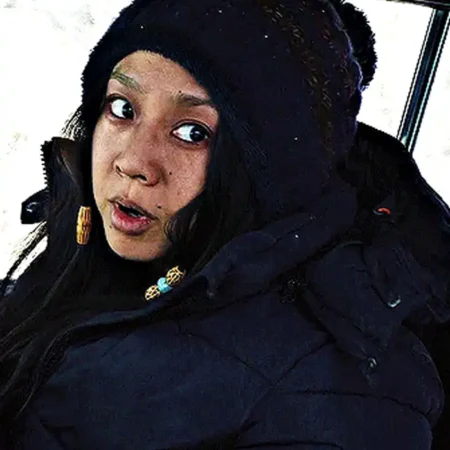 Poker Face TV Series 2023 Stephanie Hsu Black Puffer Jacket webp