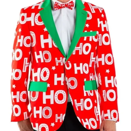 Red Ho Ho Holla Christmas Blazer