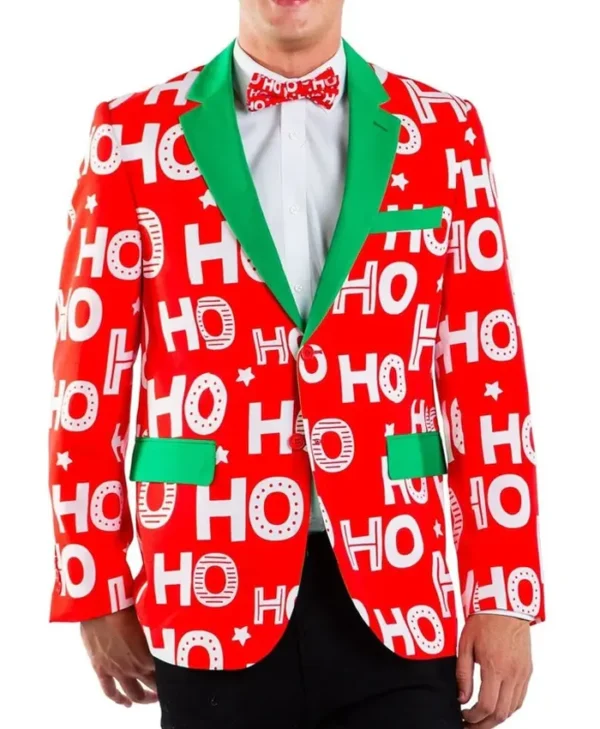 Red Ho Ho Holla Christmas Blazer