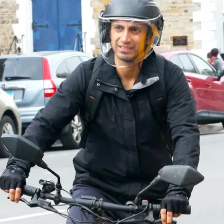 Relay Riz Ahmed Black Jacket Front webp