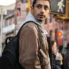 Relay Riz Ahmed Brown Leather Jacket Side webp