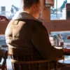 Resident Alien S04 Alan Tudyk Brown Shearling Jacket Back webp