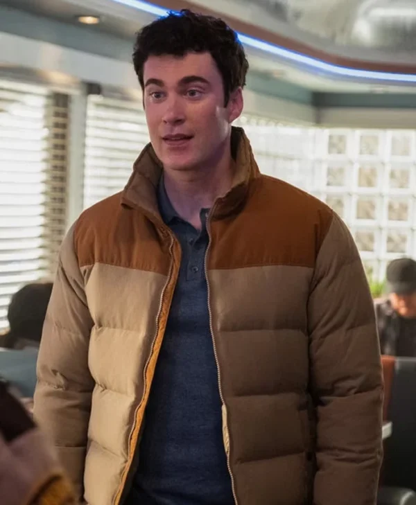 Resident Alien S04 Levi Fiehler Brown Puffer Jacket webp