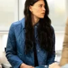Resident Alien S04 Meredith Garretson Blue Quilted Jacket Side webp