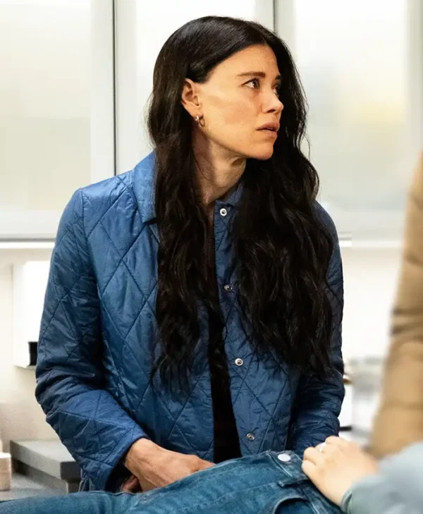 Resident Alien S04 Meredith Garretson Blue Quilted Jacket Side webp