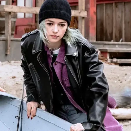 Resident Alien S04 Taylor Blackwell Black Leather Jacket webp
