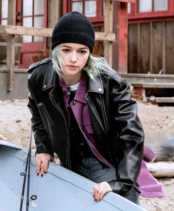 Resident Alien S04 Taylor Blackwell Black Leather Jacket webp
