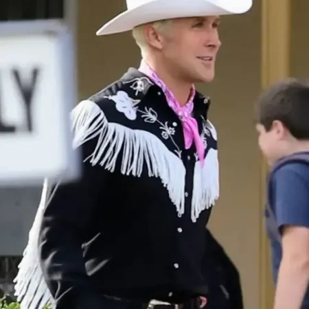 Ryan Gosling Film Barbie 2023 Ken Black Cotton Shirt webp