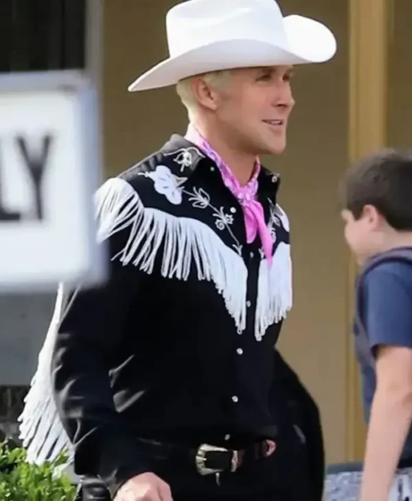 Ryan Gosling Film Barbie 2023 Ken Black Cotton Shirt webp