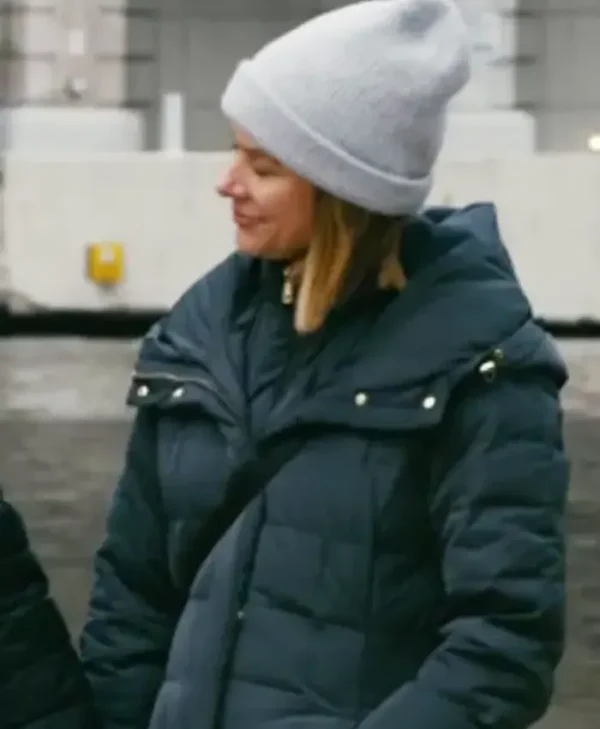 Sarah Rafferty Chicago Med S09 Black Puffer Coat webp
