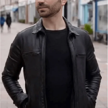 Shop Brett Goldstein Ted Lasso S02 Roy Kent Leather Jacket webp