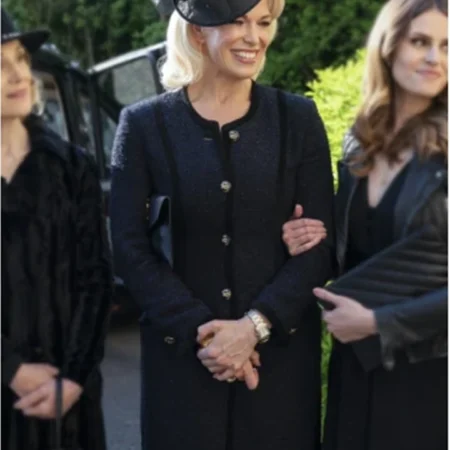 Shop Hannah Waddingham Ted Lasso Rebecca Welton Black Long Coat webp