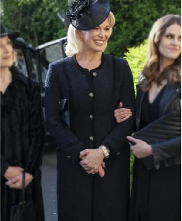 Shop Hannah Waddingham Ted Lasso Rebecca Welton Black Long Coat webp